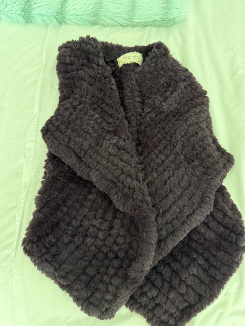 bagatelle Dark Brown Plush Faux-Fur Vest